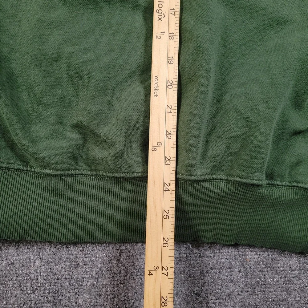 The North Face Hoodie Mens Small Green‎ Pullover Fleece Sweatshirt Graphic Back